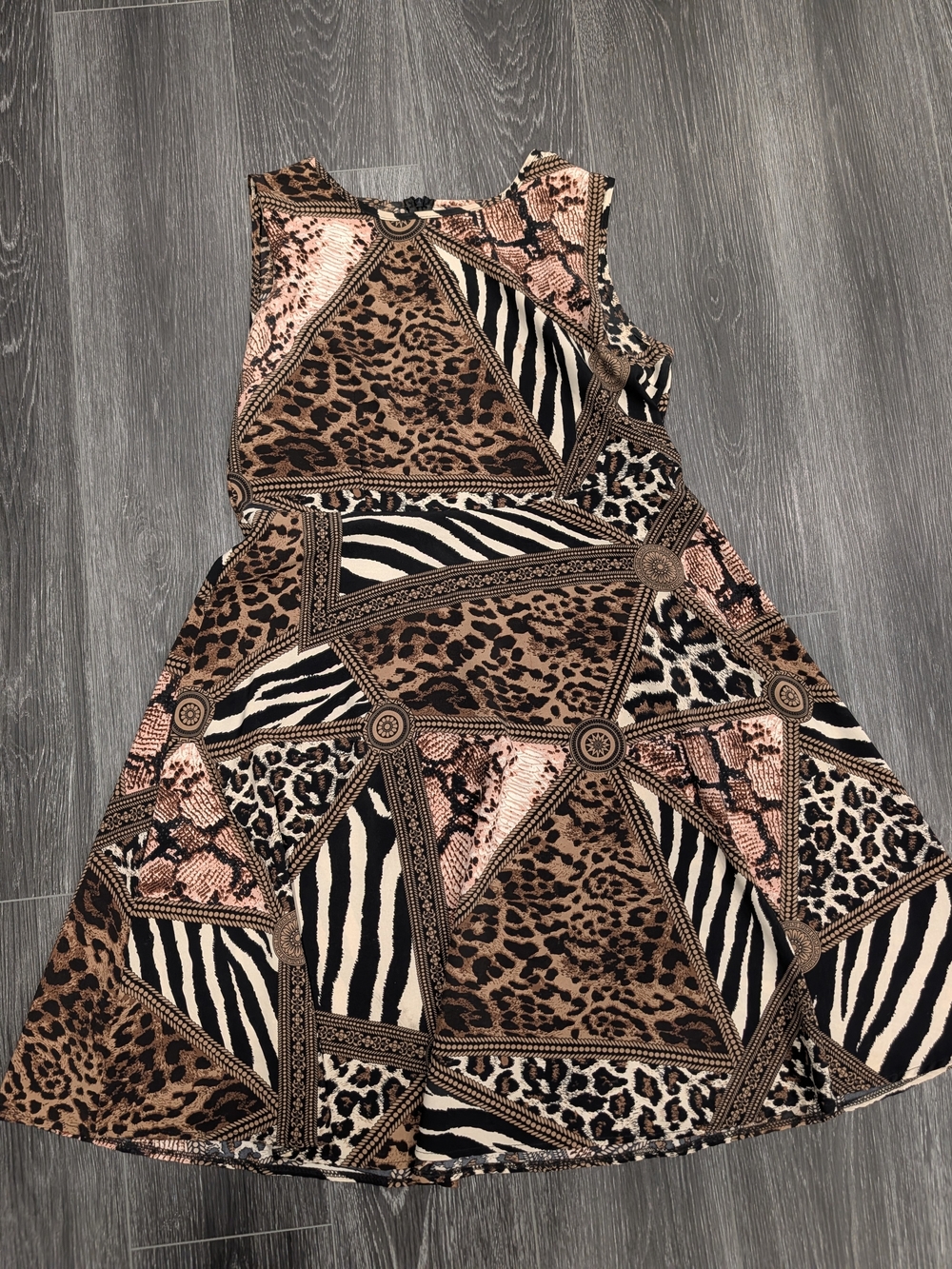 Women’s Mixed Animal Print Sleeveless Fit & Flare Dress